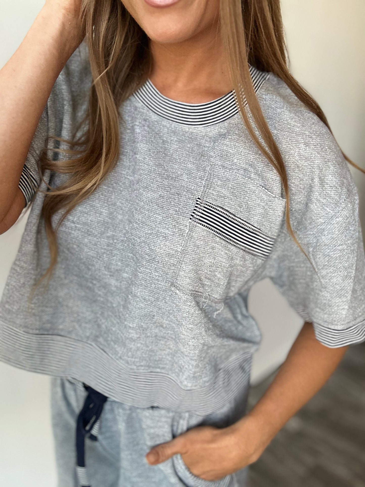 Bring on the Sun Lounge Set (Grey/Navy)
