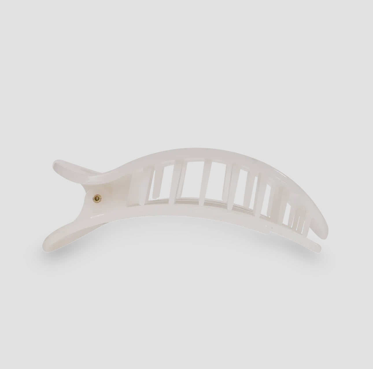 Coconut White Round Flat Clip - Medium
