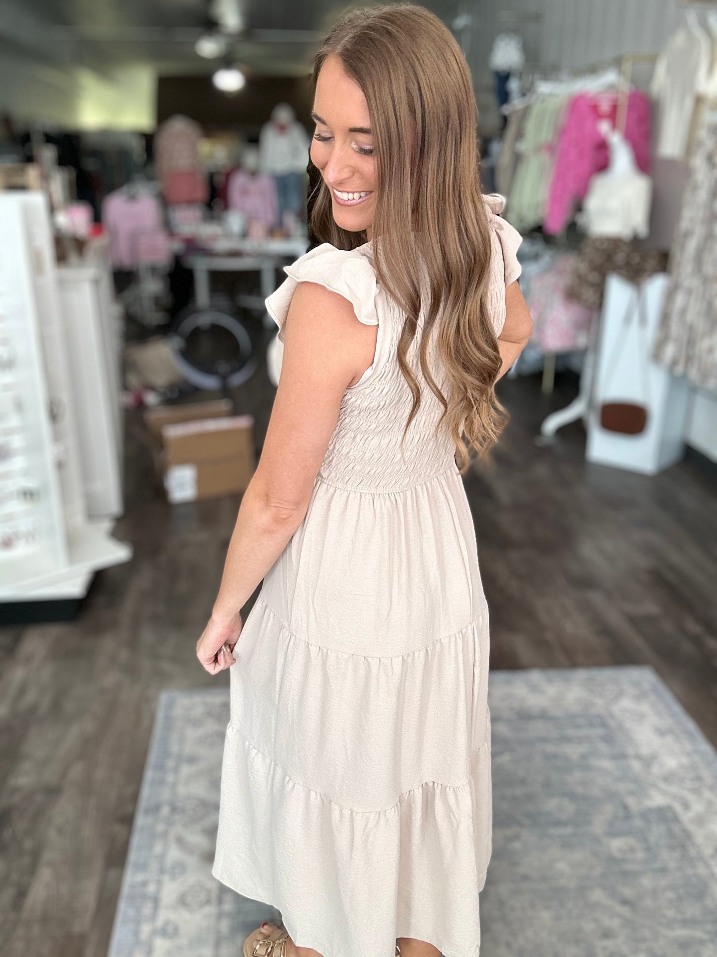 Easy Grace Tiered Midi Dress