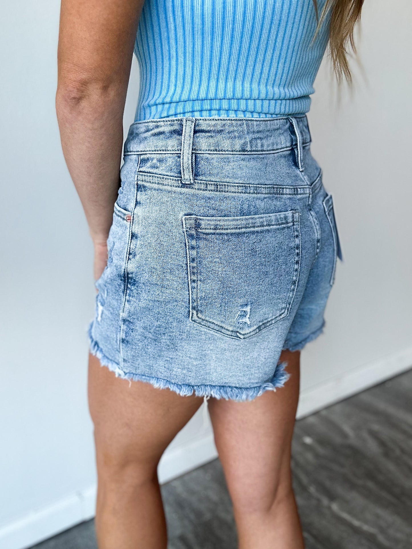 Maci High-Rise Denim Shorts