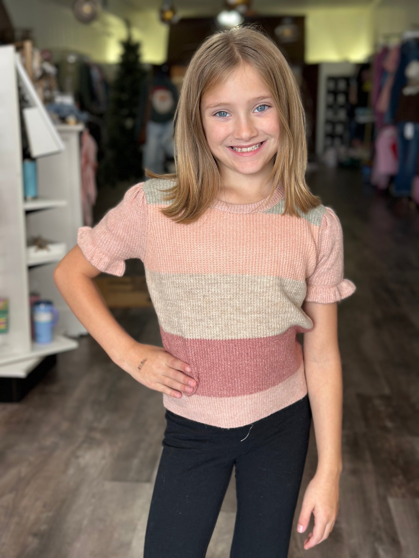 Charlie Puff Sleeve Sweater Top (TWEEN)