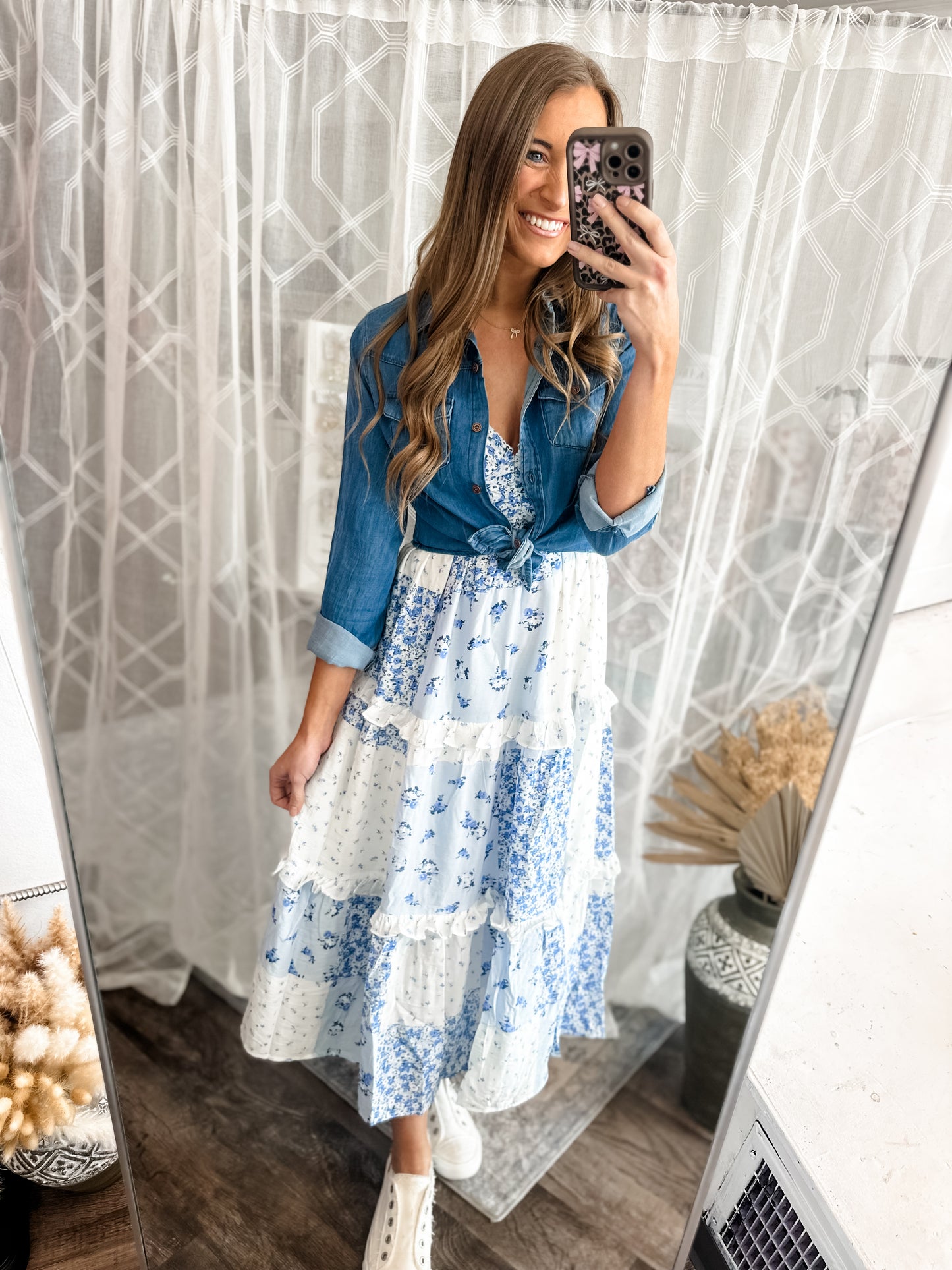 Whispering Florals Midi Dress