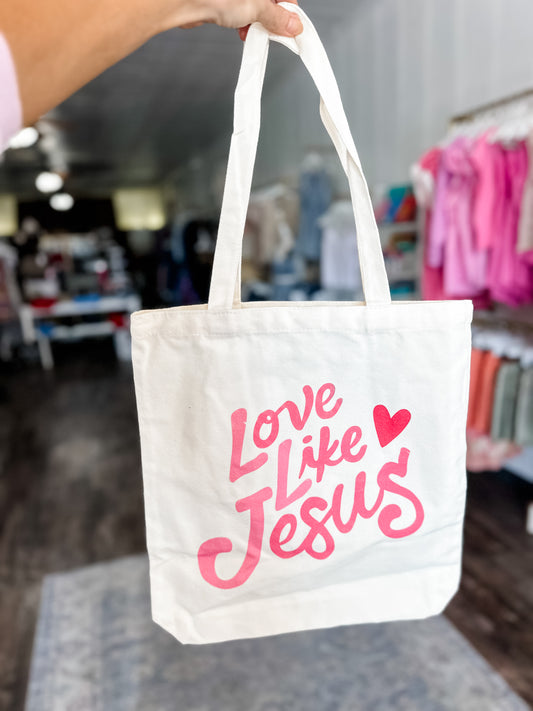 Love Like Jesus Canvas Tote