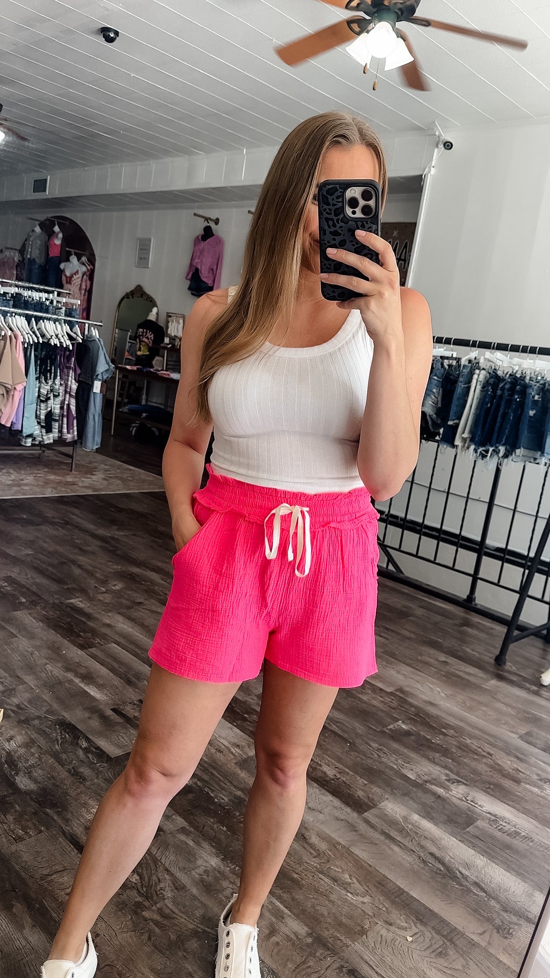 On The Move Gauze Knit Shorts - Pink