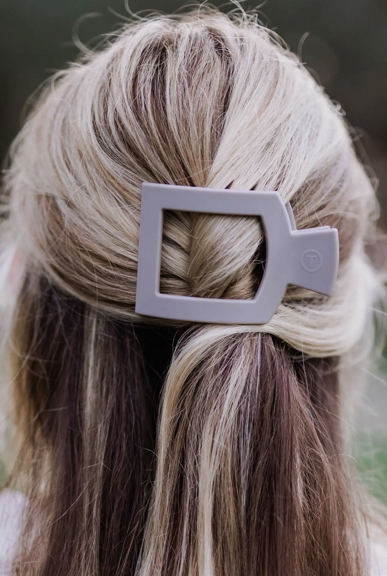 Silver Flames Flat Square Clip - Medium