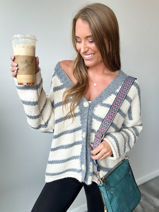 Just Friends Striped Cardigan