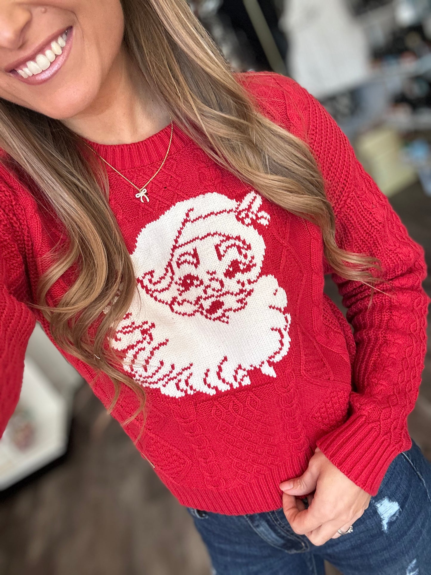 Elena Santa Sweater - Simply Southern
