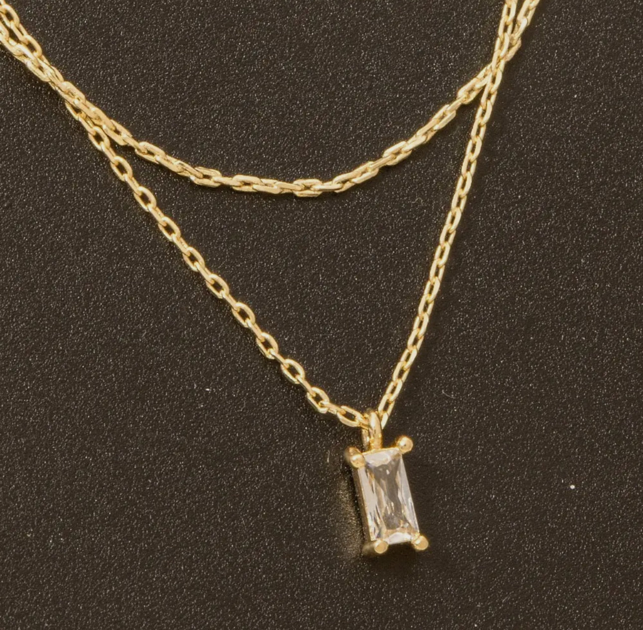 Baguette Layered Dainty Necklace