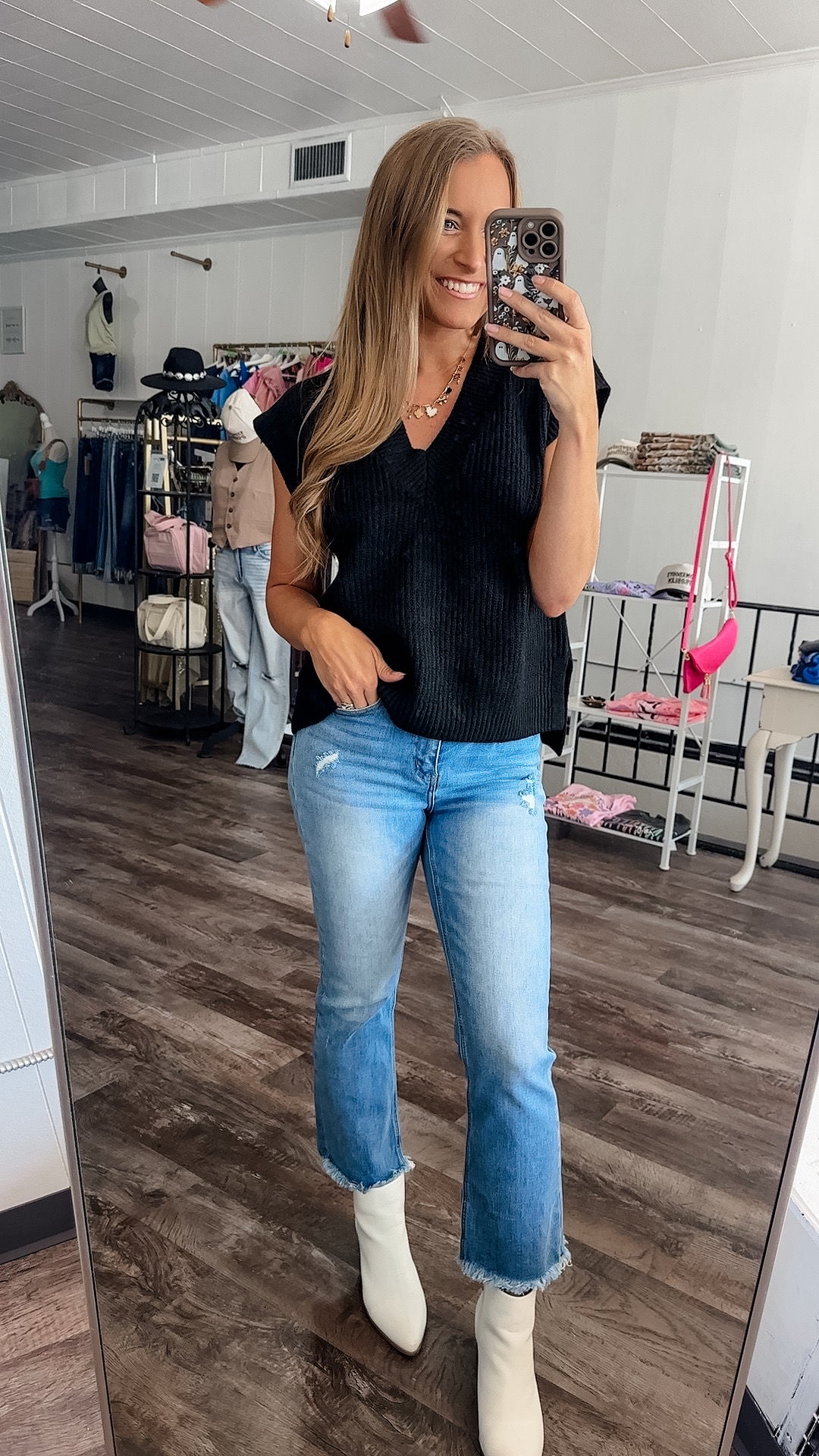 In The Moment Oversized Sweater Vest - Black