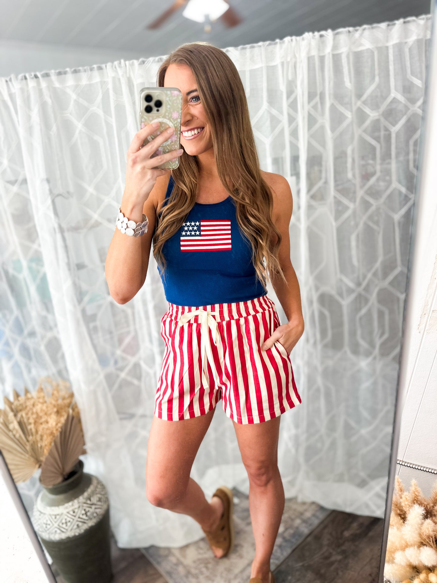 Summer Lovin' Striped Shorts (Red)