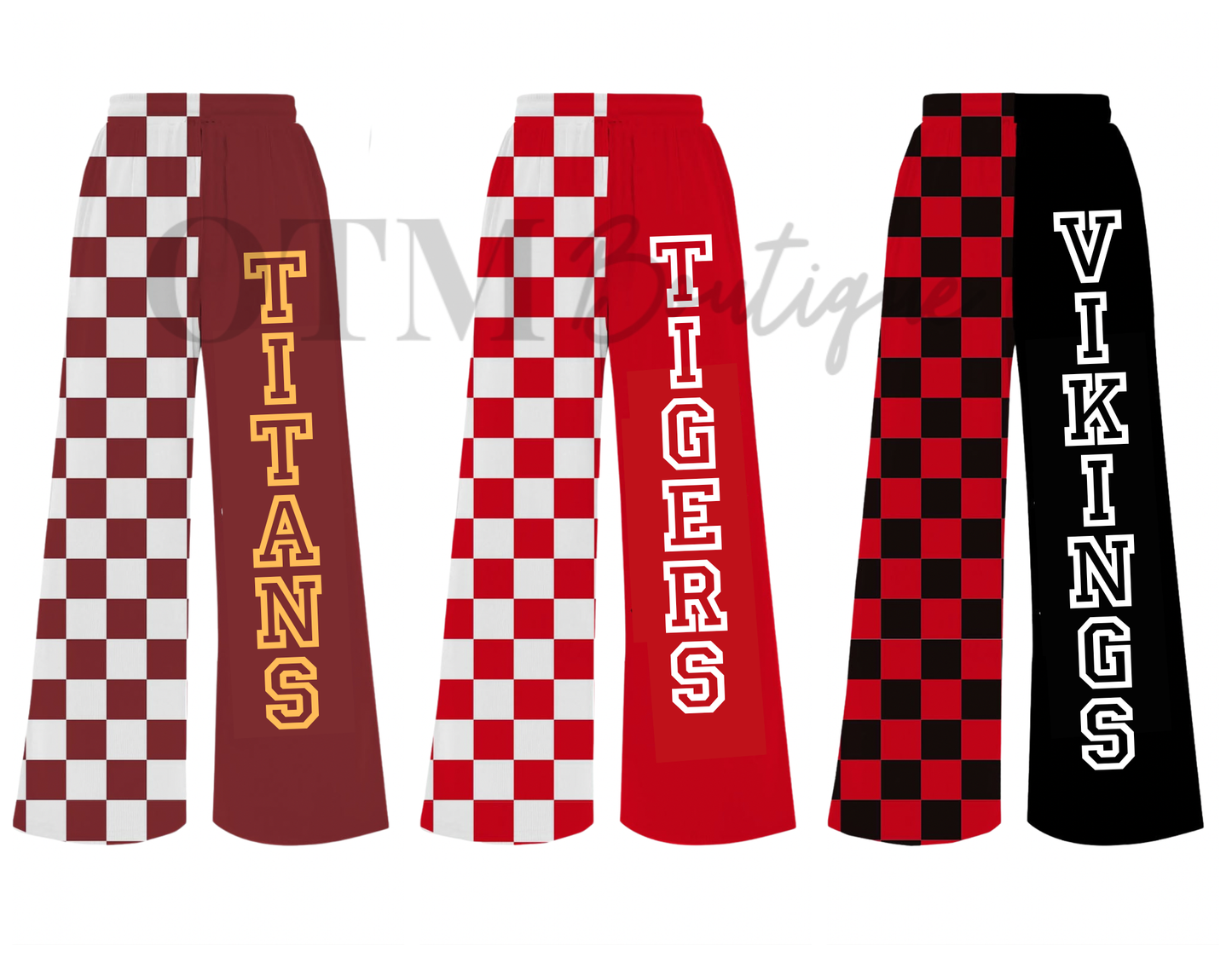 Preorder Custom Team Split Checkered Pants