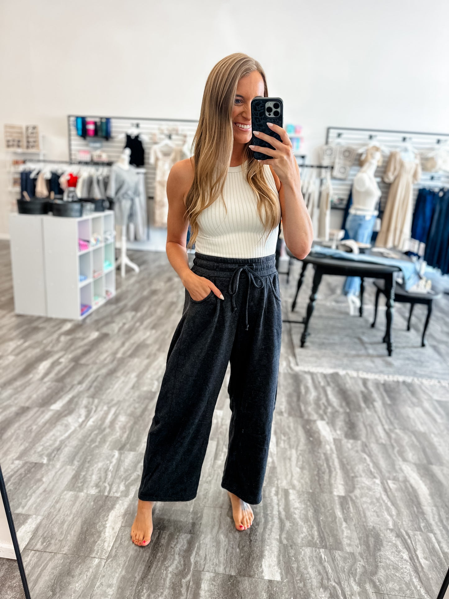 By The Campfire Barrel Joggers (Washed Black)