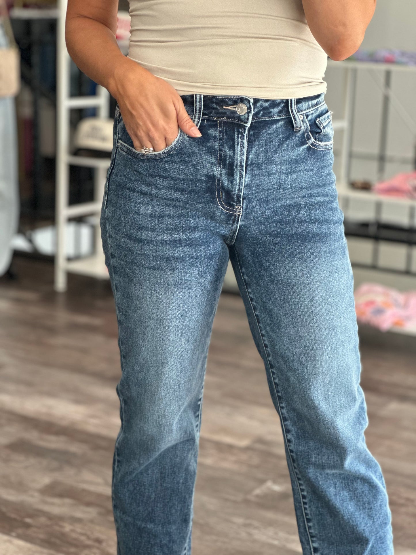 Gia Dark Acid Wash Denim