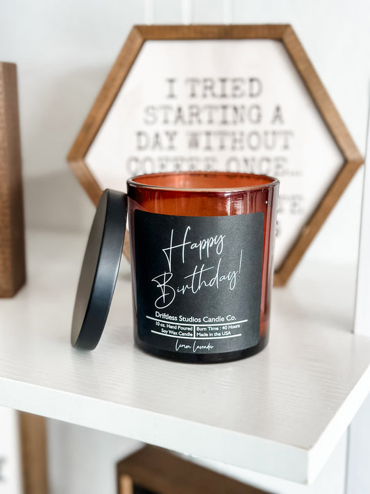 Happy Birthday Candle - Lemon Lavender