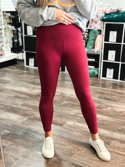 Comfort For Days Buttery Soft Leggings (Burgundy)