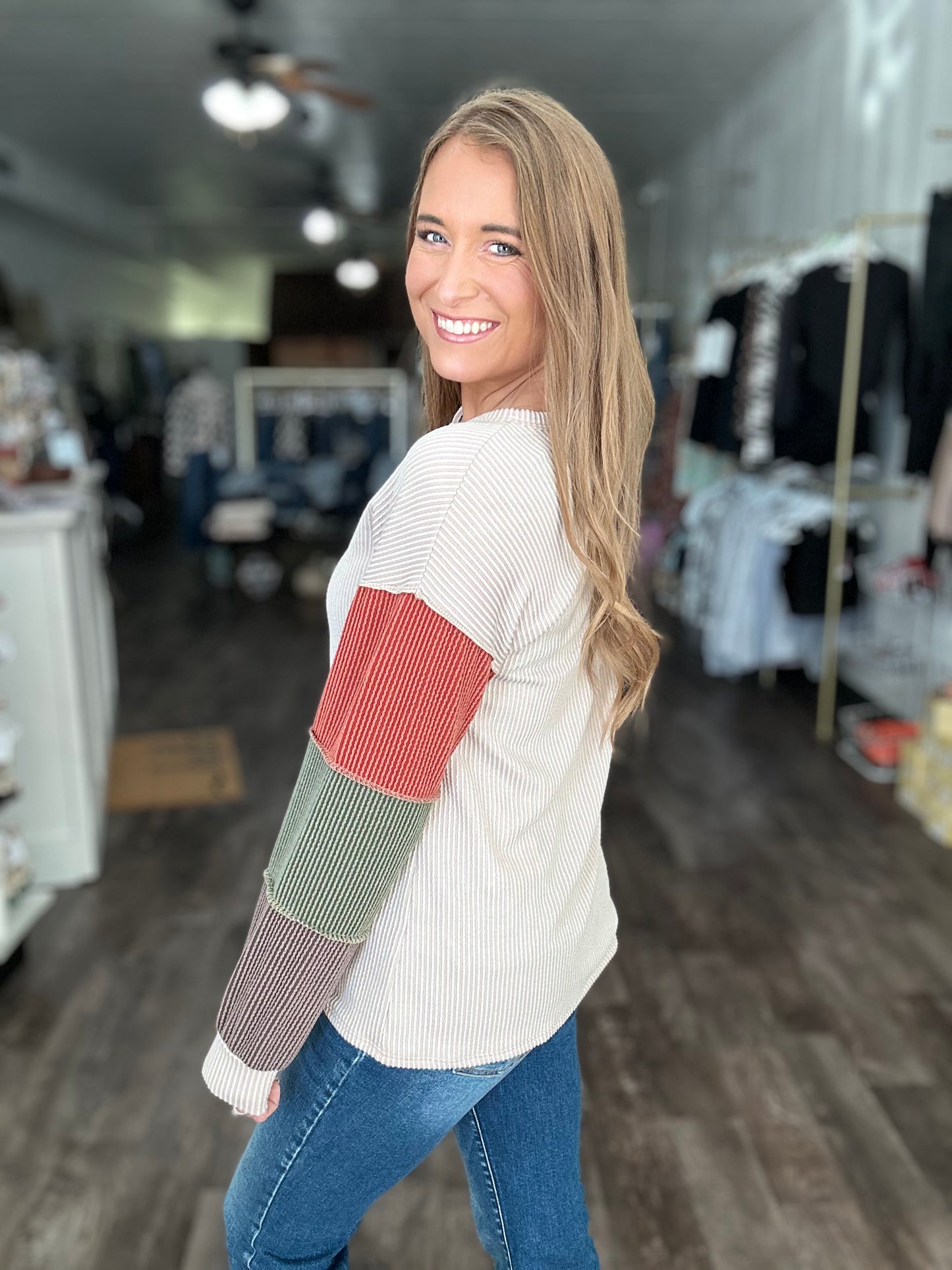 On Fall Time Ribbed Top