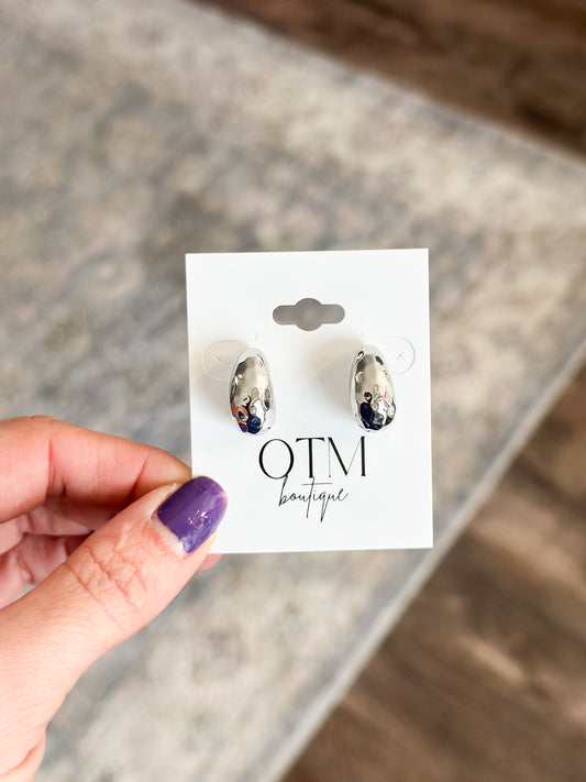 14K Gold Dipped Hammered Earrings