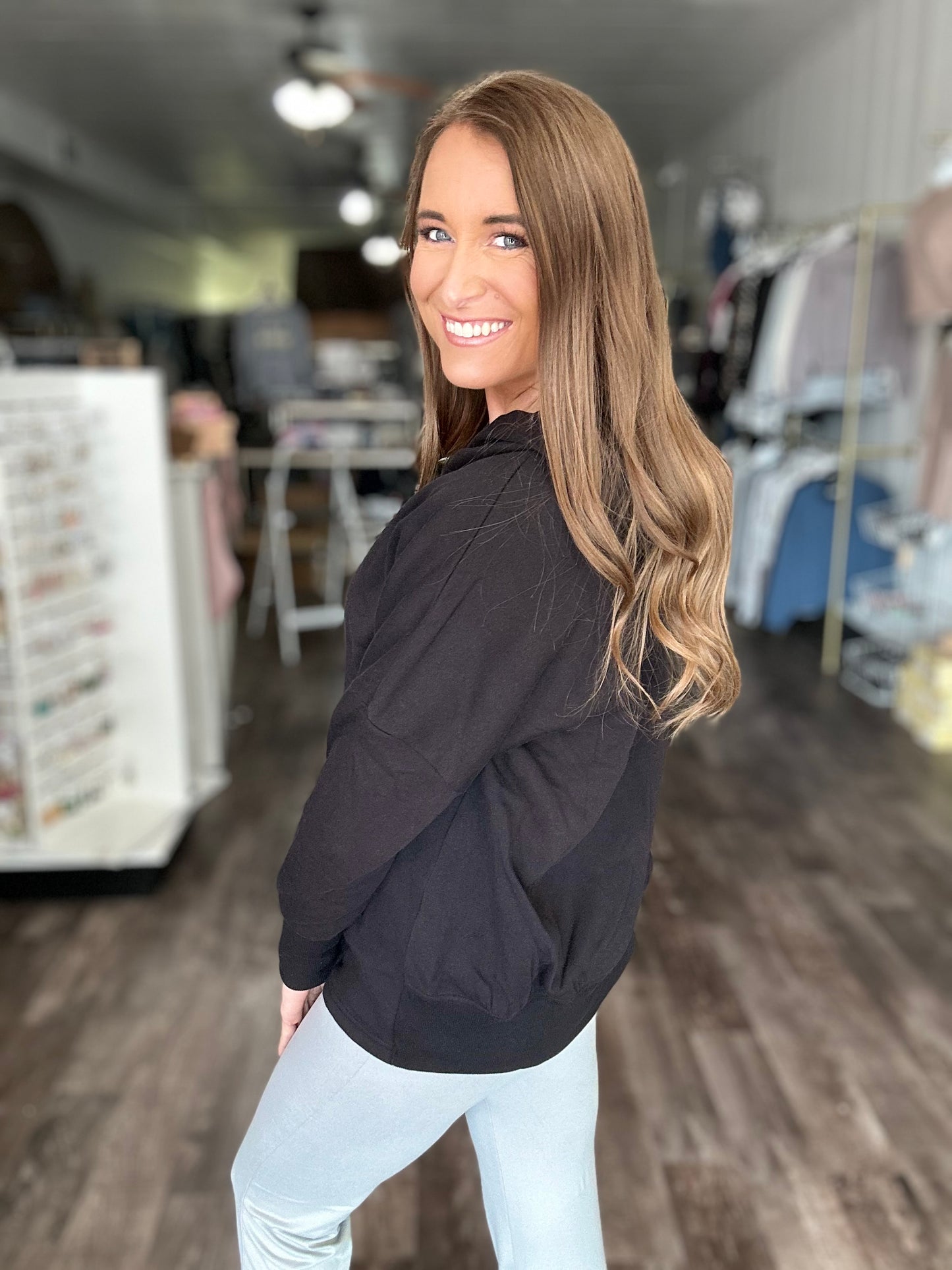 Sweet & Cozy Hooded Pullover (Black)