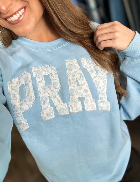 PRAY Embroidered Crew