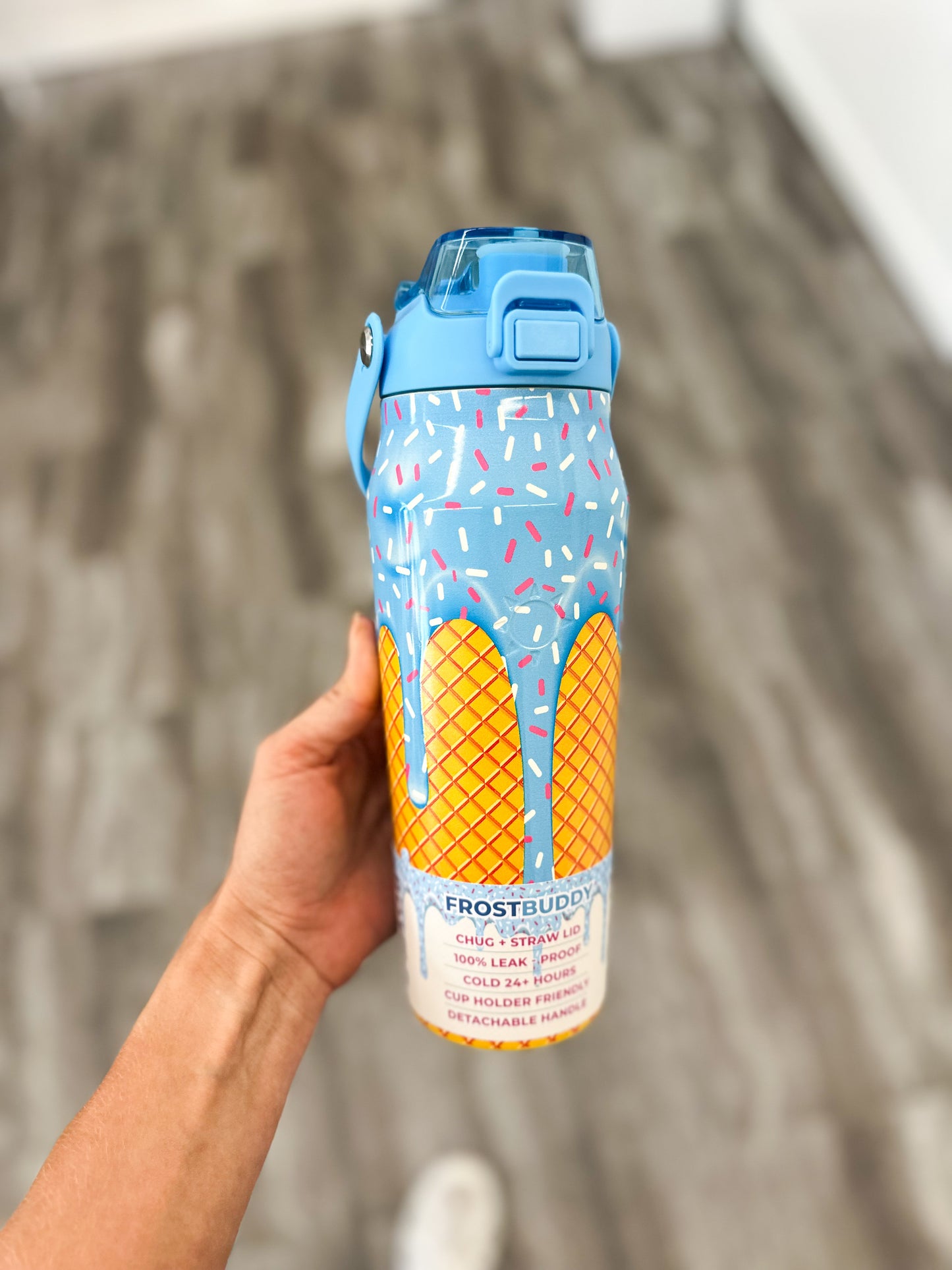 Blue Ice Cream Bottle Buddy 24oz