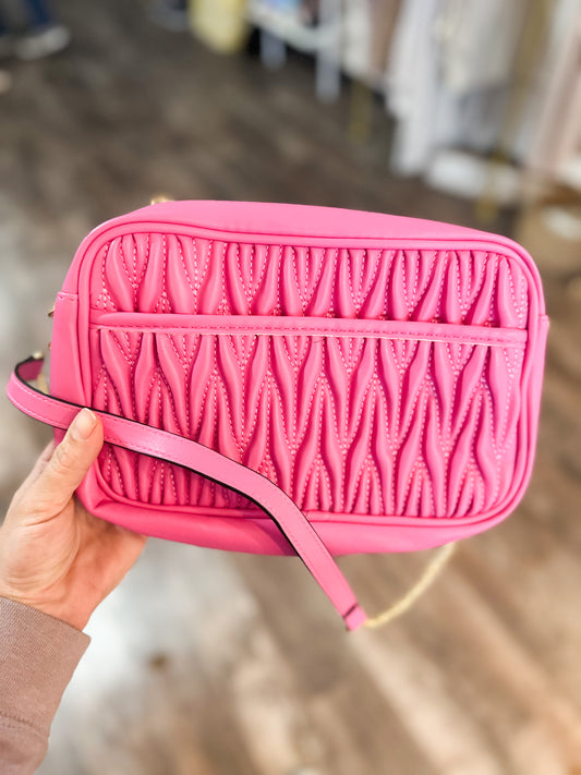 Broadway Textured Crossbody (Pink)