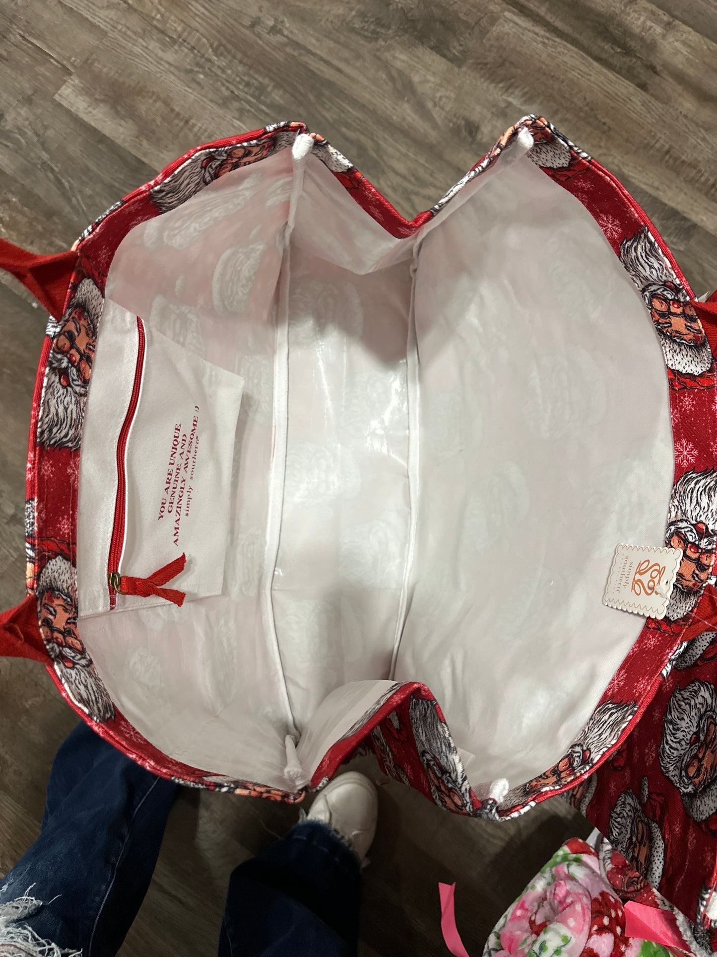 Holiday Santa Tote Bag - Simply Southern