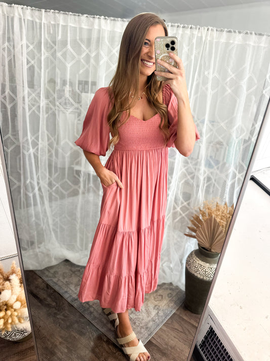 Painting Pink Smocked Dress