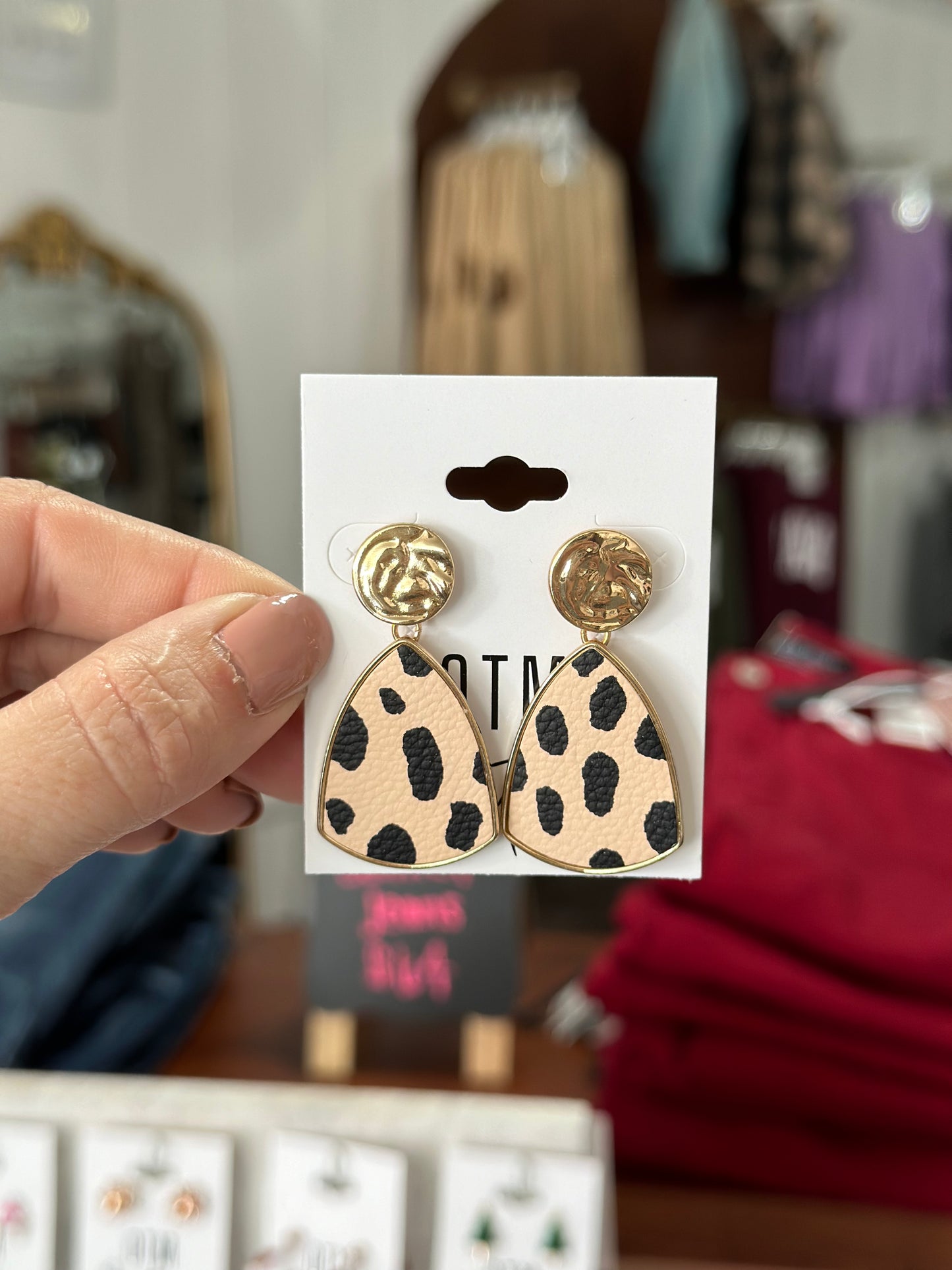 Leopard Dangle Earrings