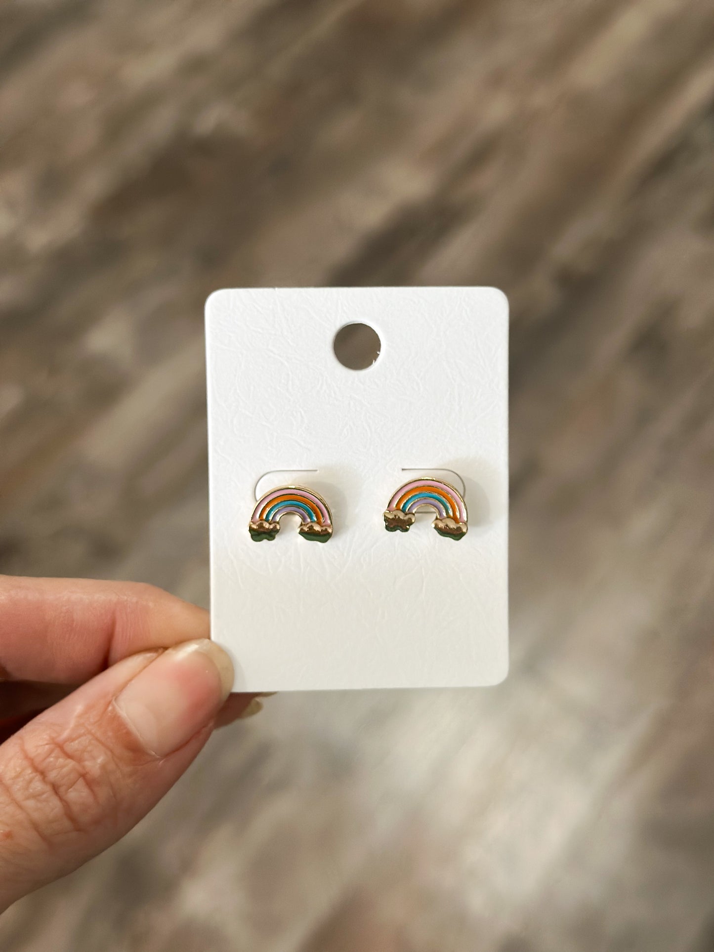 Rainbow Stud Earrings (Gold)