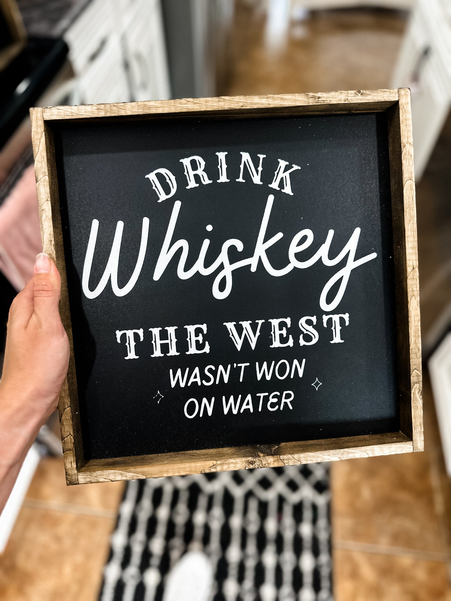 Drink Whiskey Wood Sign