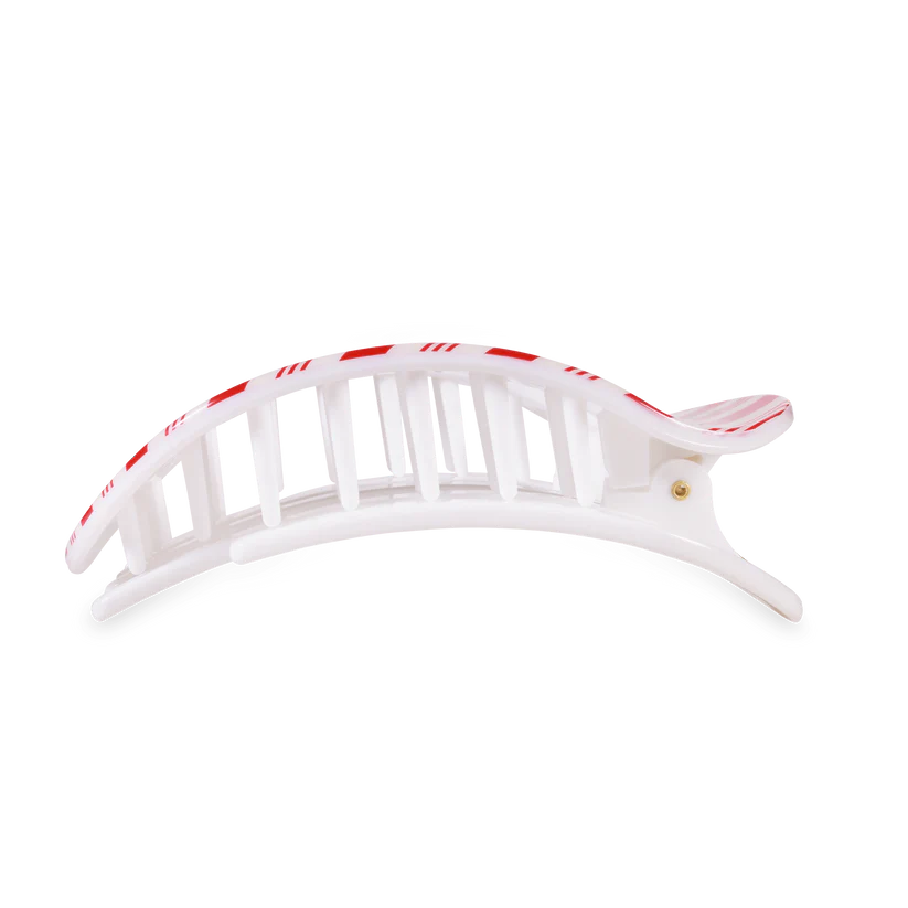 Candy Cane Crush Round Flat Clip - Large
