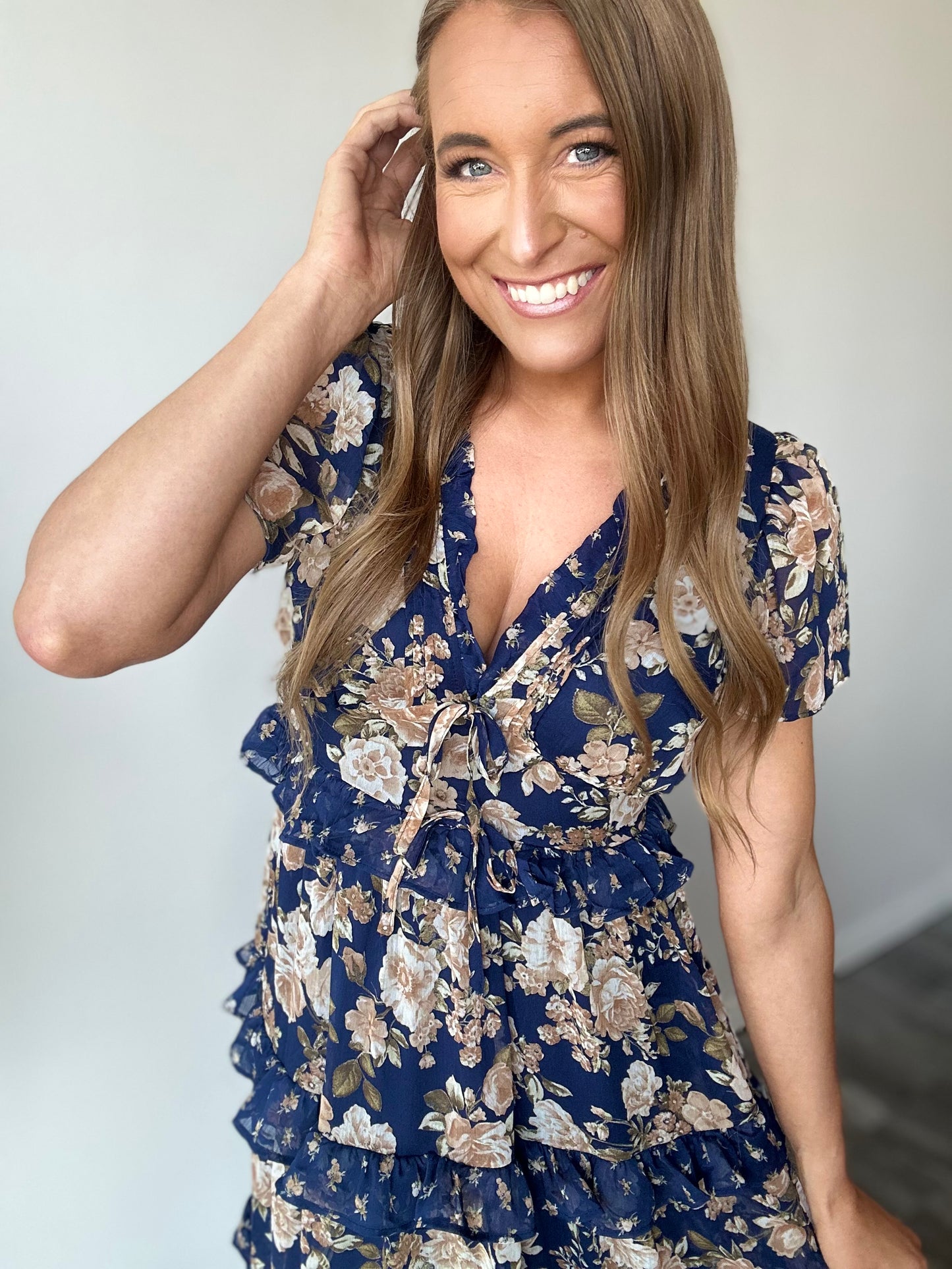 Midnight Kiss Floral Midi Dress