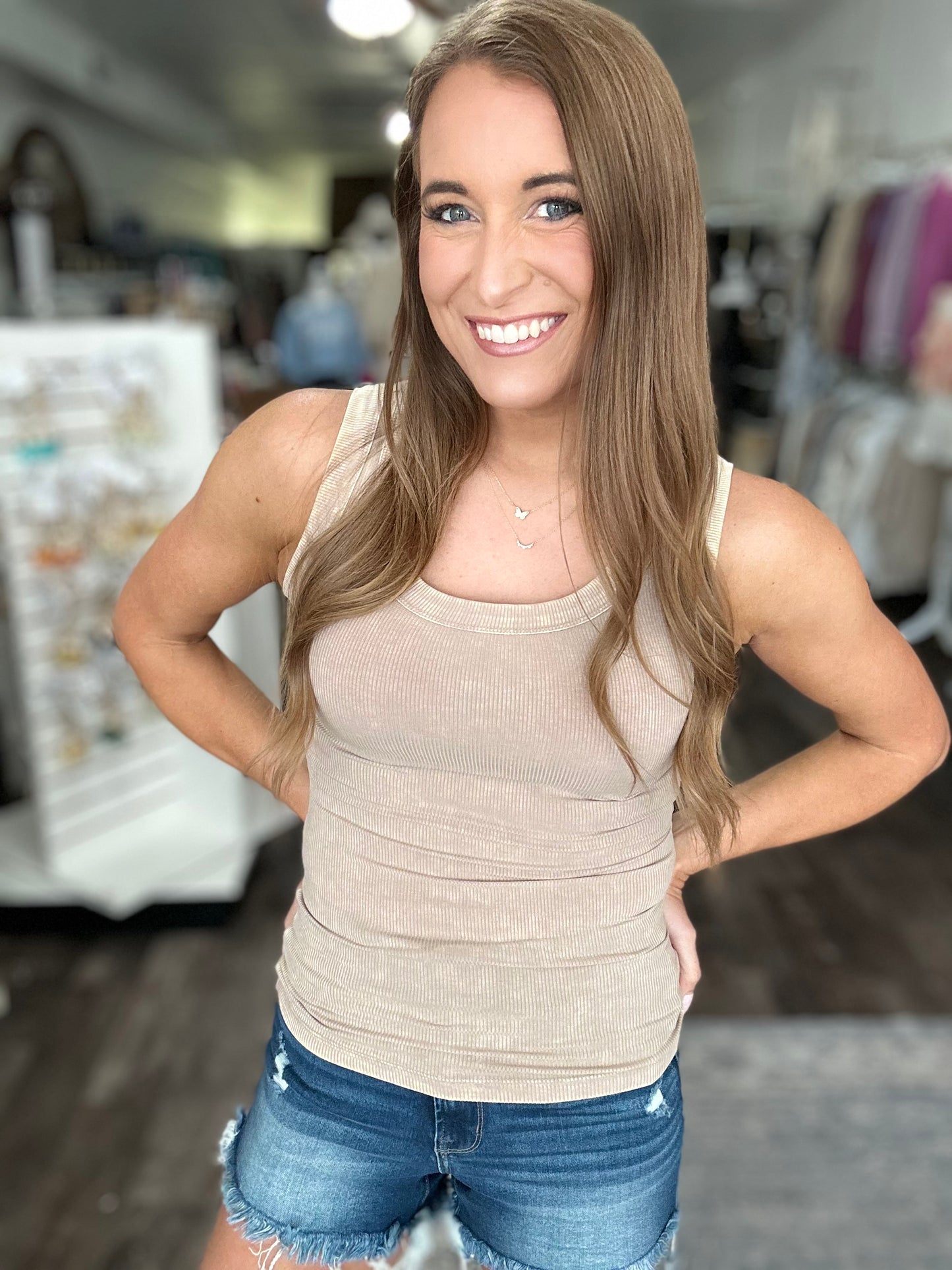 Better Than Basic Ribbed Tank (Ash Mocha)