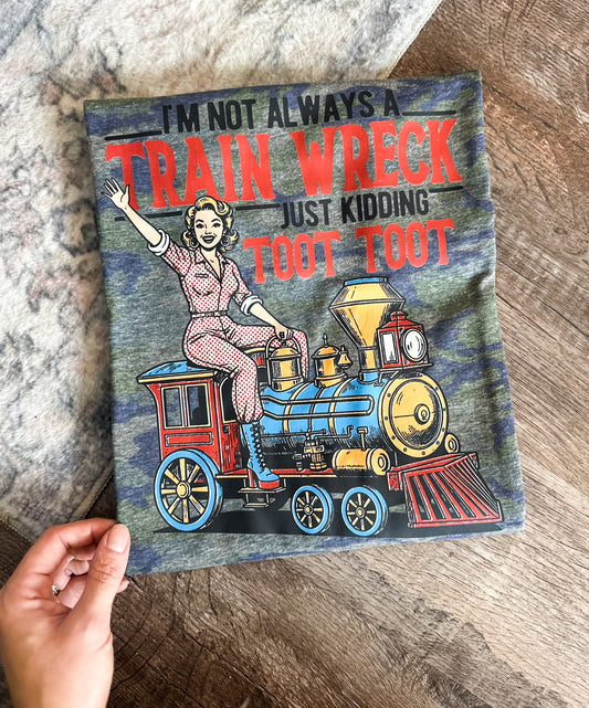 Train Wreck Camo Graphic Tee