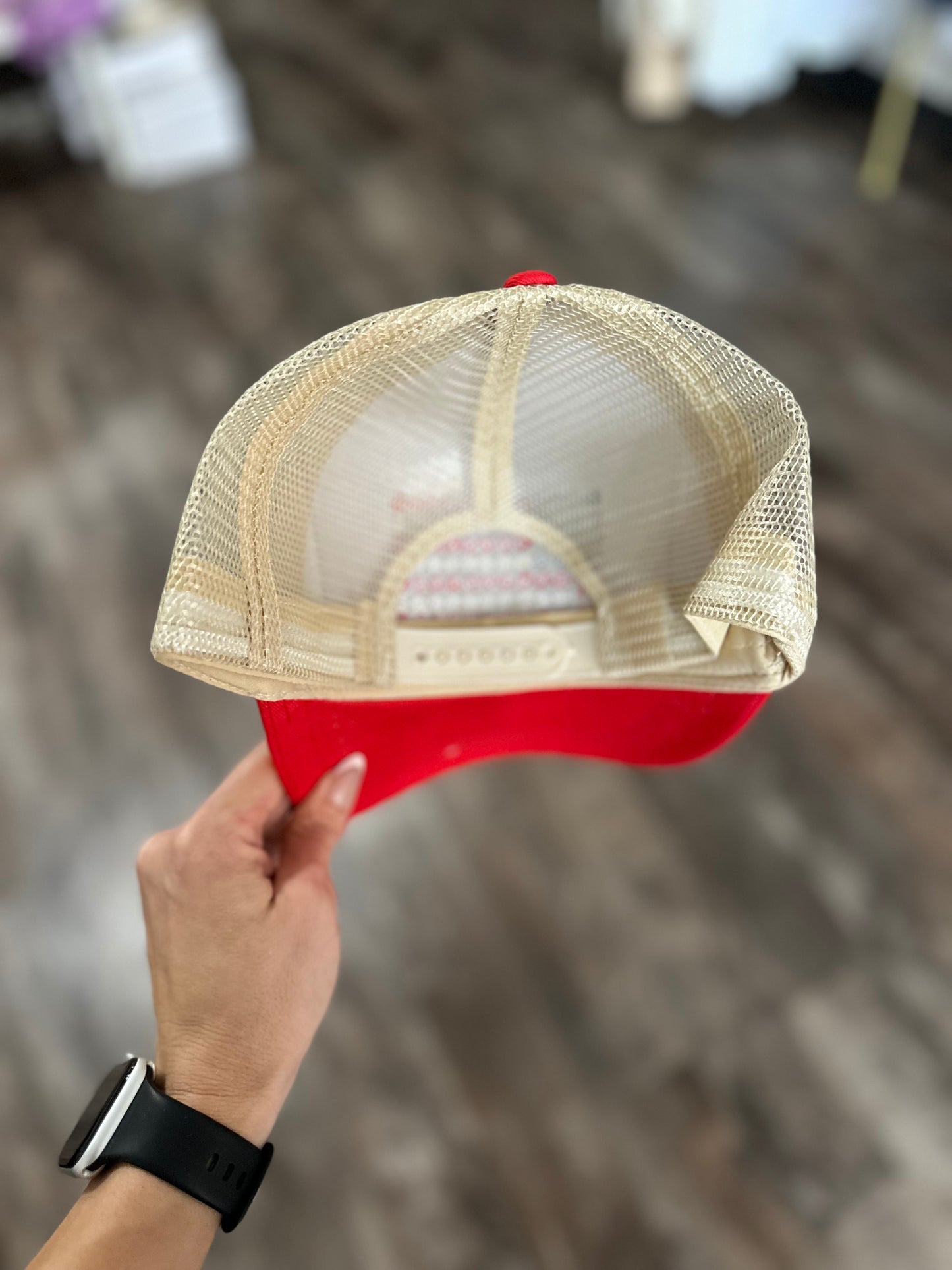 Embroidered Flag Hat (Red)