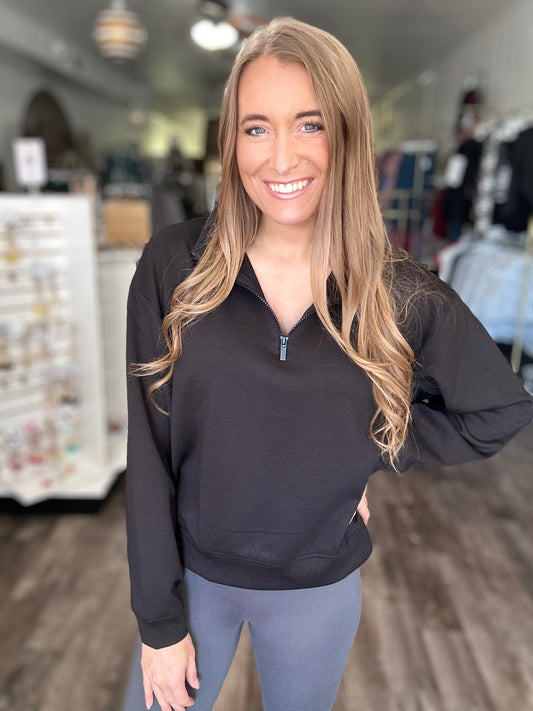 It’s Go Time Quarter Zip Pullover (Black)