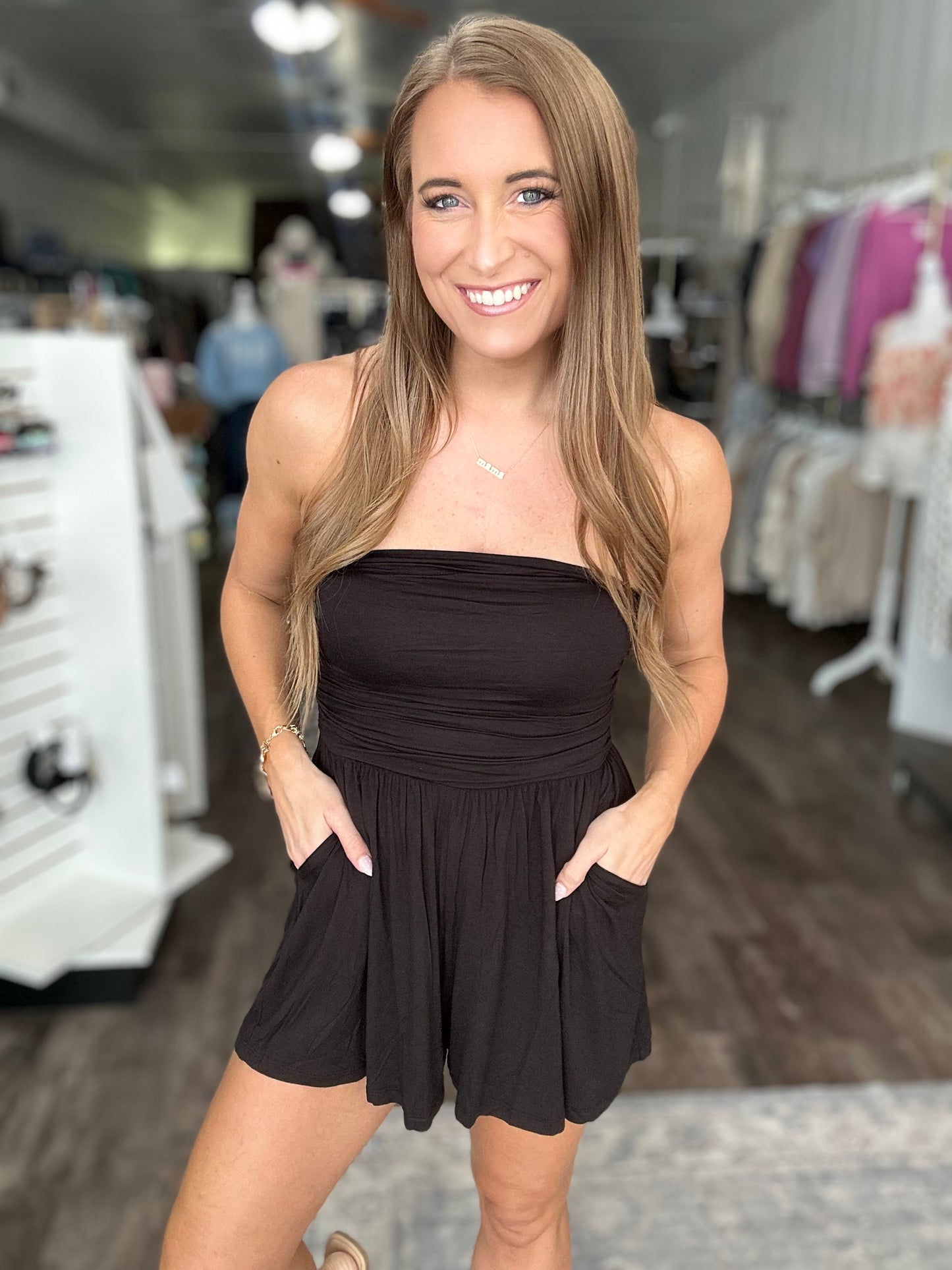 Endless Effort Strapless Romper