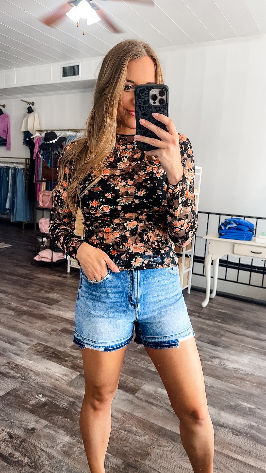 Pauline Distressed Hem High Rise Shorts