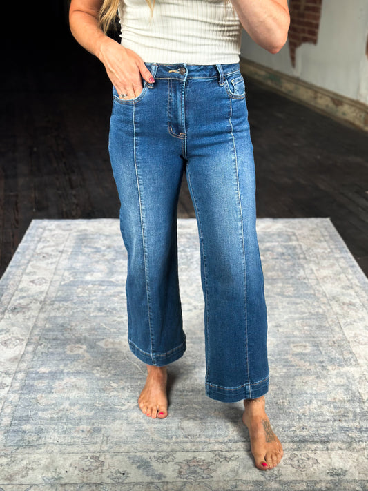 Emmy Cropped Wide Leg Denim