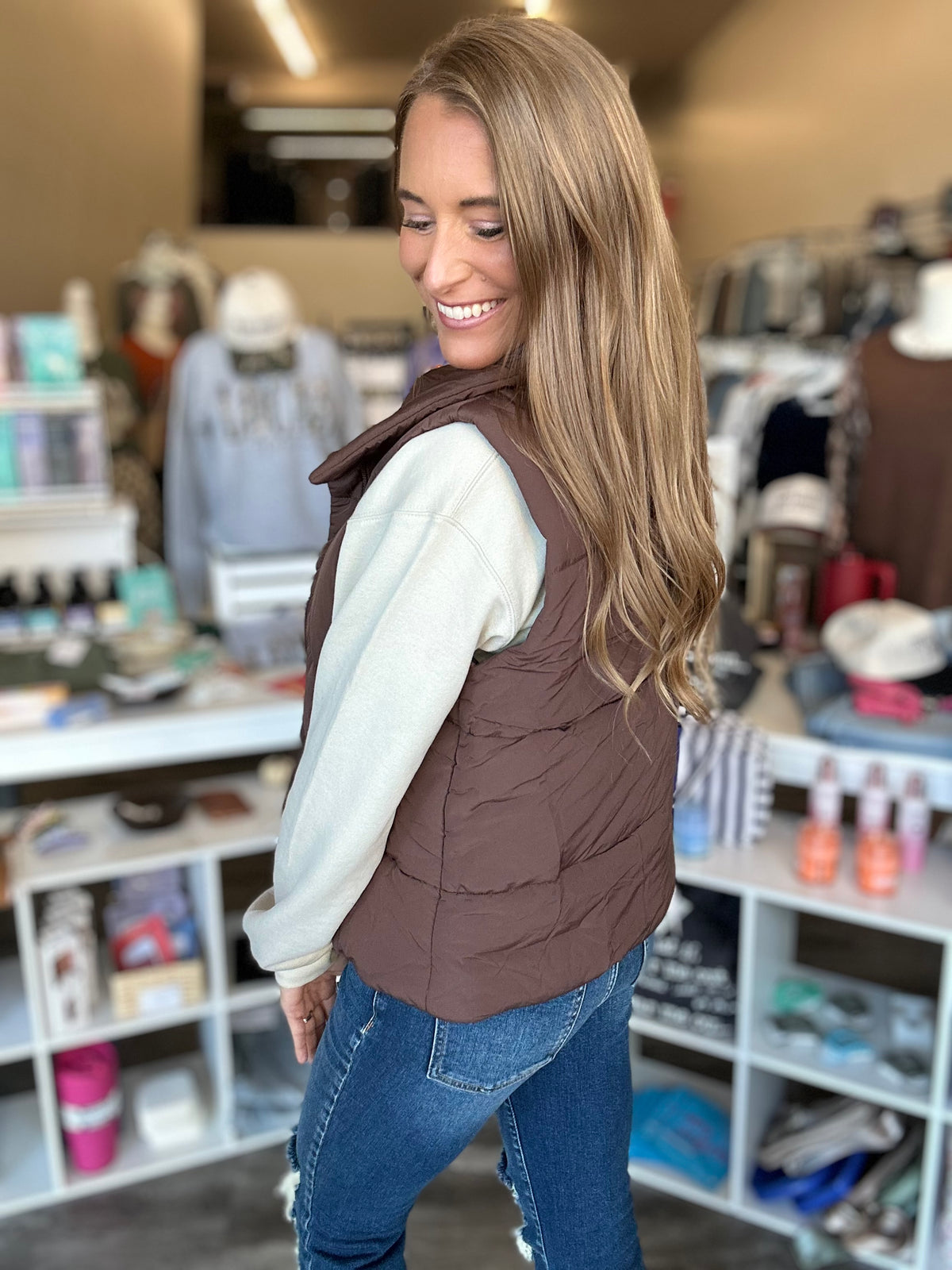Day Trip Puffer Vest - Brown