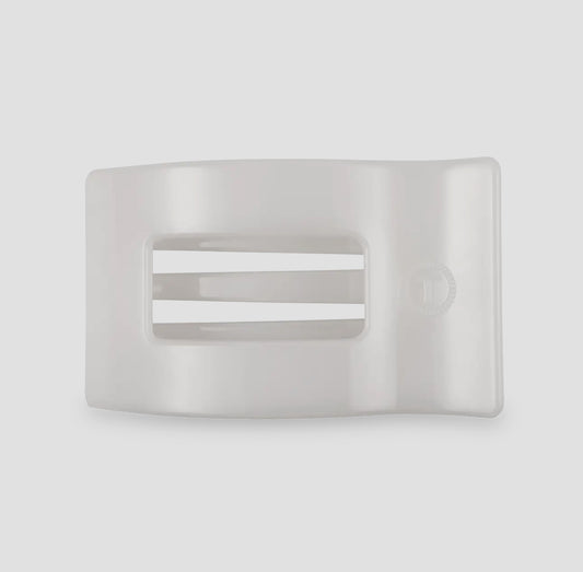 Coconut White Flat Rectangle Clip - Medium