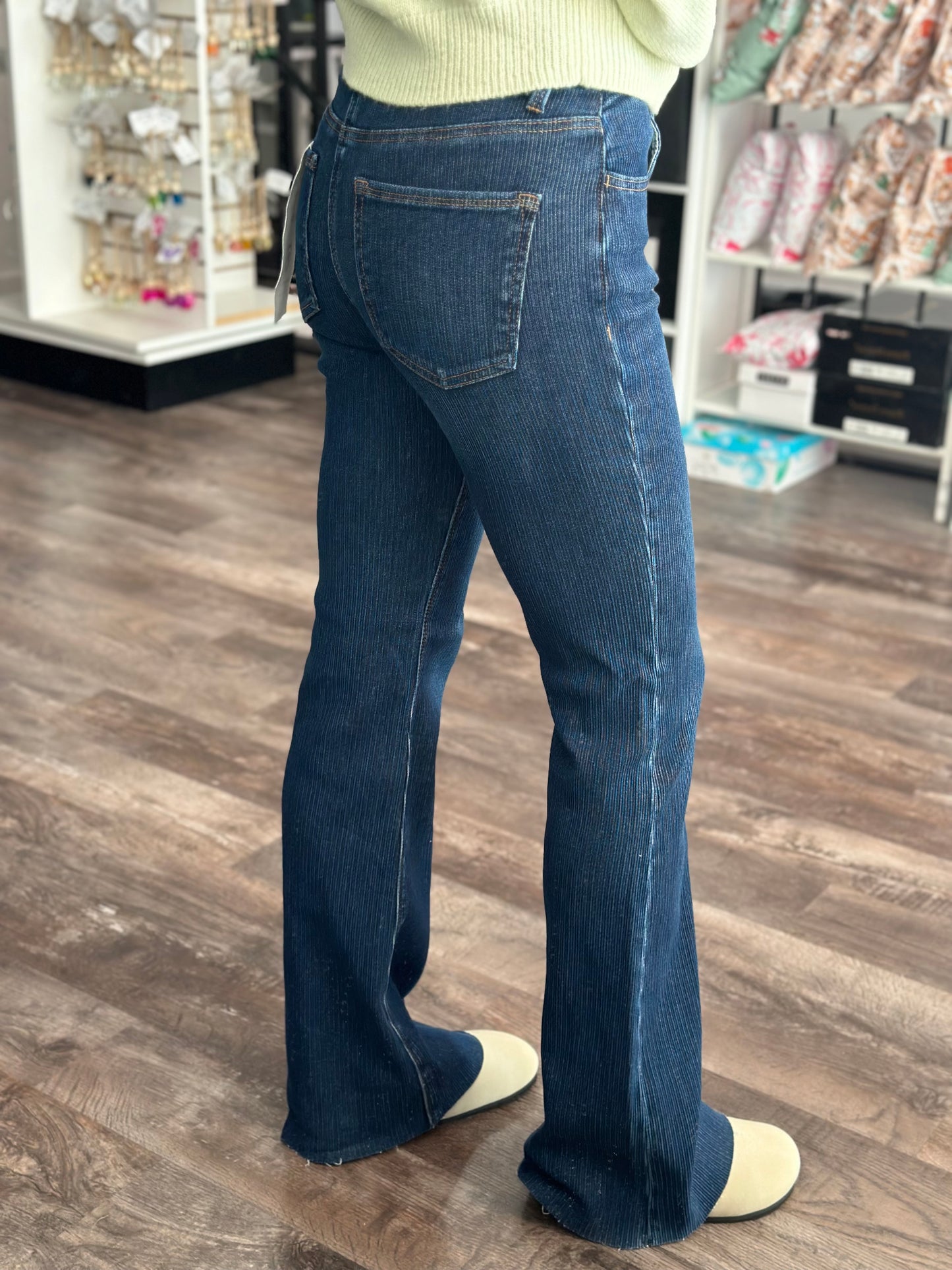 Kyndall Textured Flare Denim