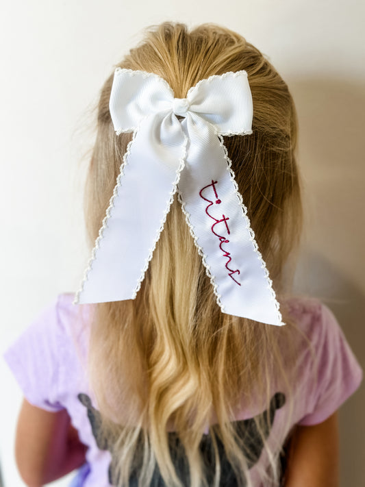Embroidered Titans Bow