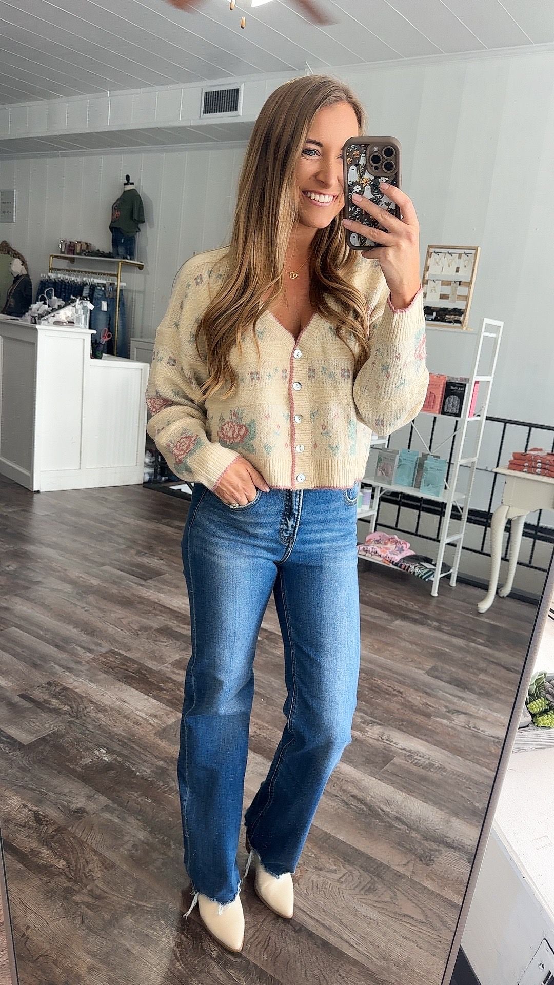 All For Love Cropped Floral Cardigan