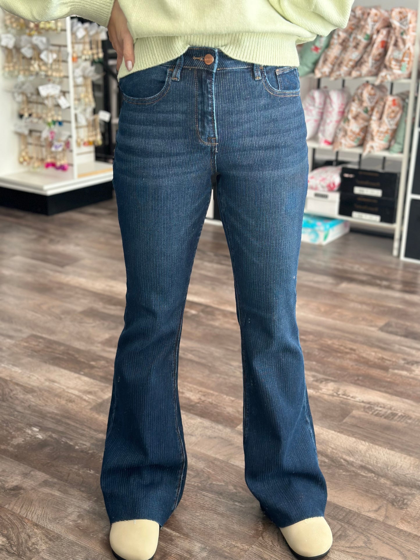 Kyndall Textured Flare Denim