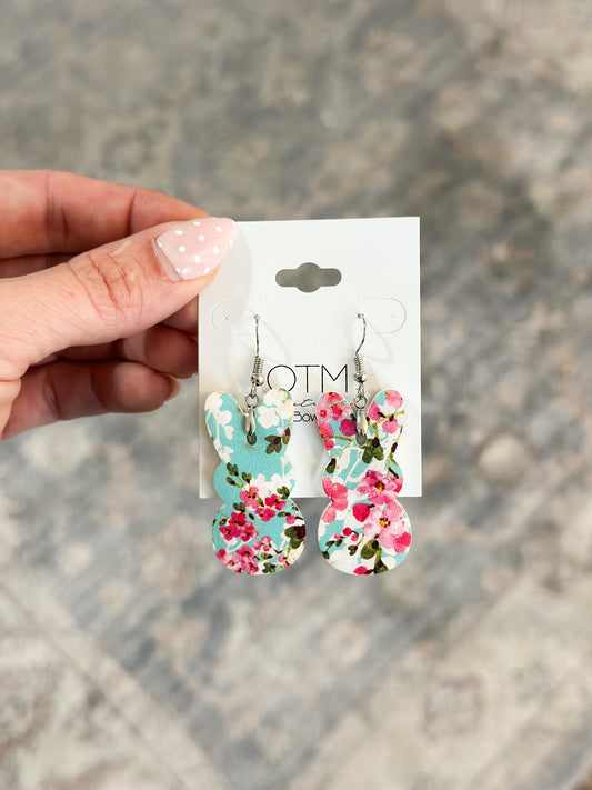 Floral Bunny Earrings