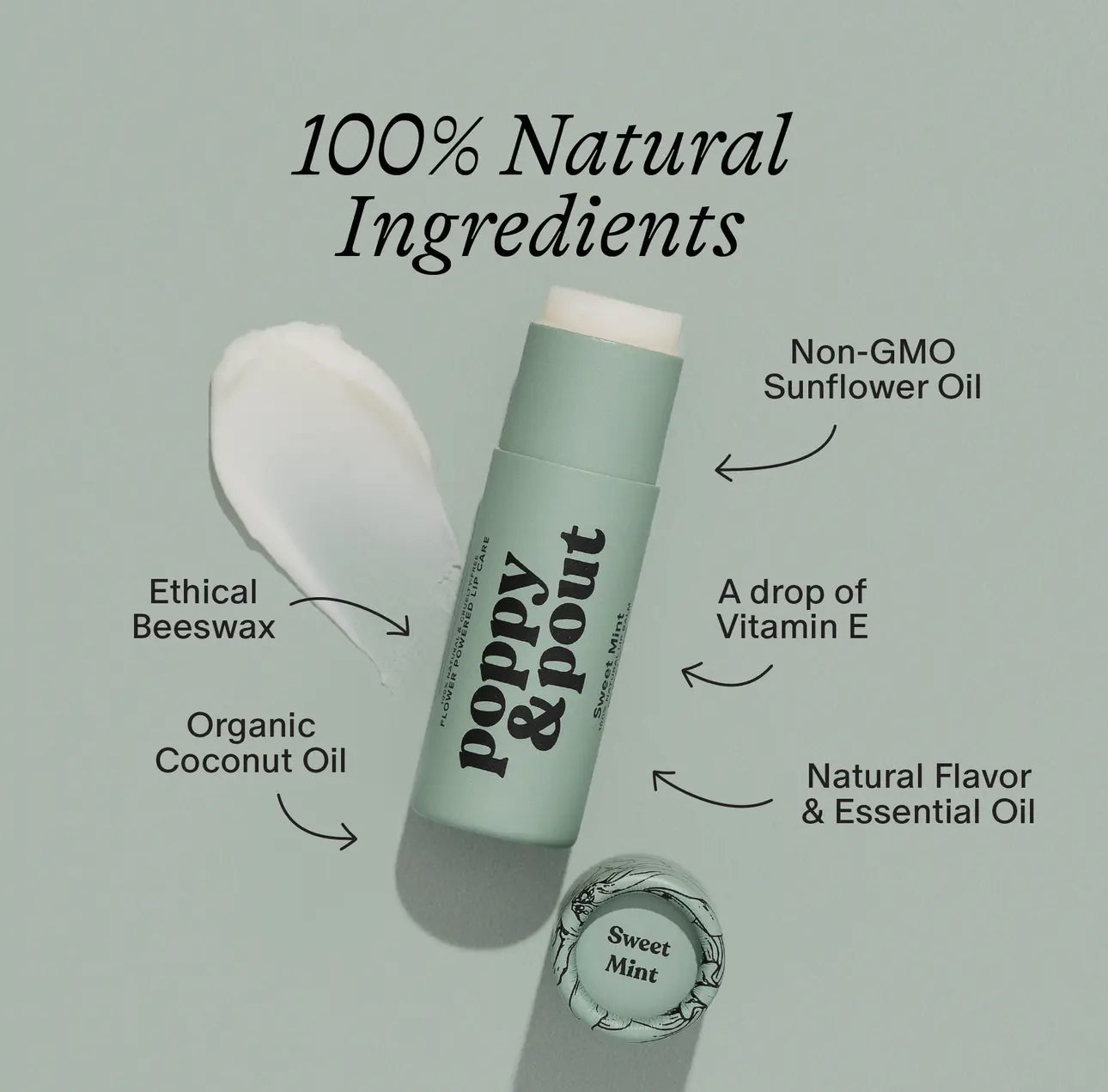 Poppy & Pout Lip Balm - Sweet Mint