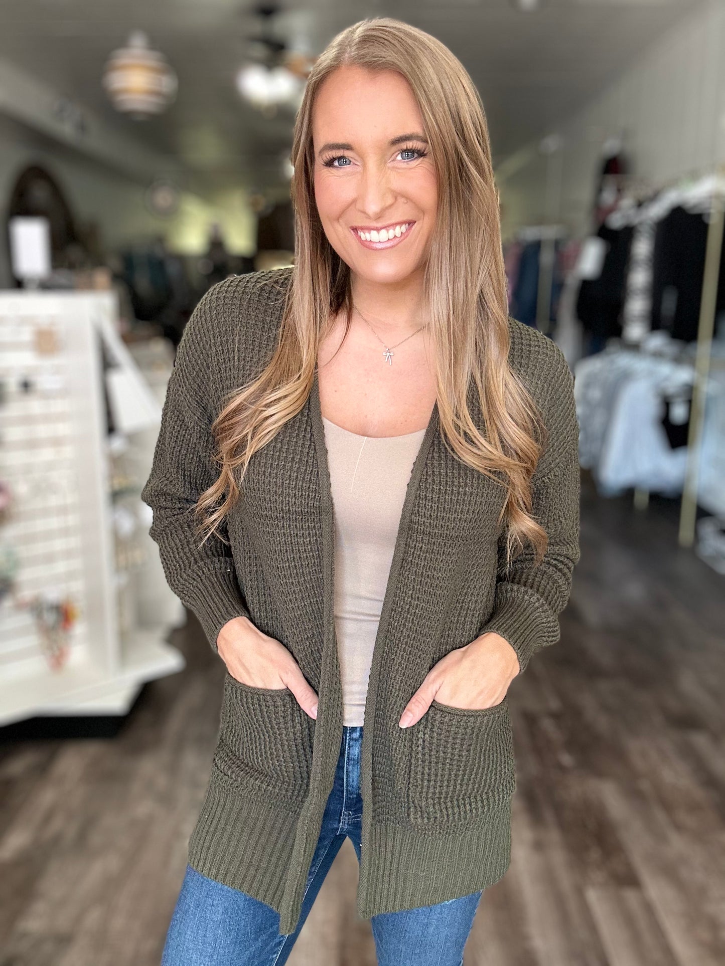 Cozy In Style Cardigan - Olive