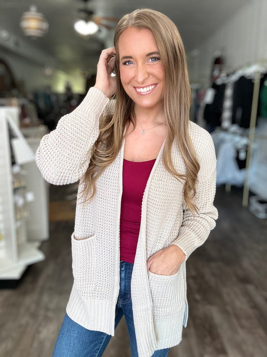 Cozy In Style Cardigan - Sand