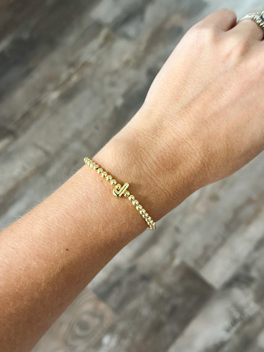 Initial Bubble Stretch Bracelet - J